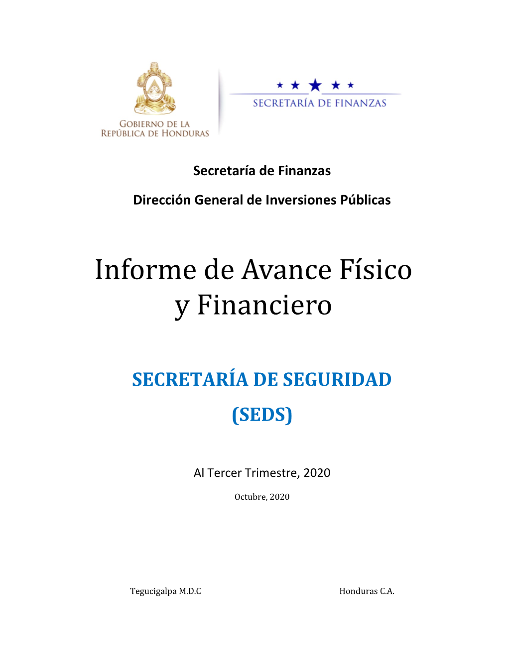 Informe De Avance Físico Y Financiero