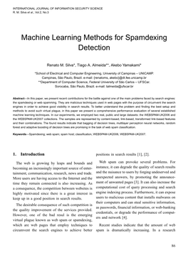 Machine Learning Methods for Spamdexing Detection