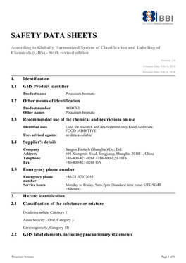 Safety Data Sheets