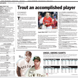 Trout an Accomplished Player Raised/Resides: Millville, N.J