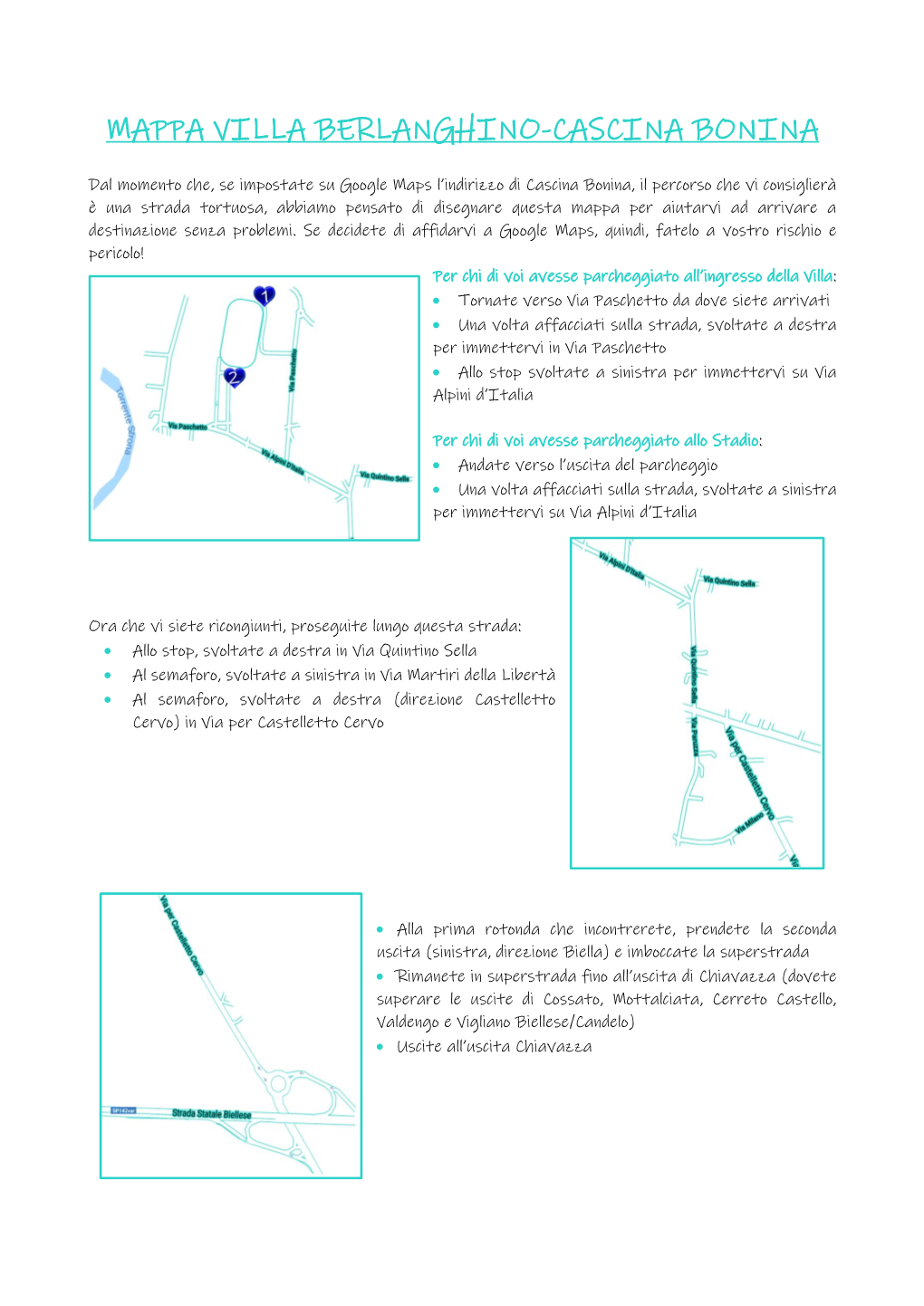 Mappa Per Cascina Bonina (Ricevimento)