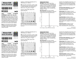 Datasheet for Histone H2B Human, Recombinant (M2505; Lot 0031404)