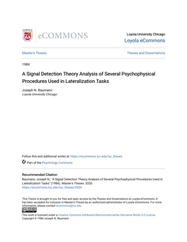 A Signal Detection Theory Analysis of Several Psychophysical Procedures Used in Lateralization Tasks