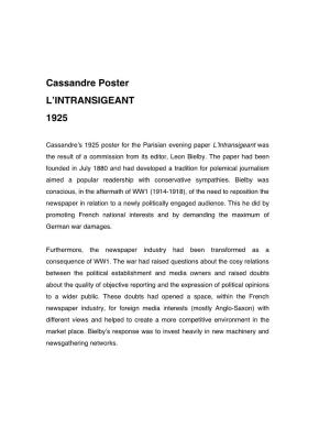 Cassandre Poster L'intransigeant 1925