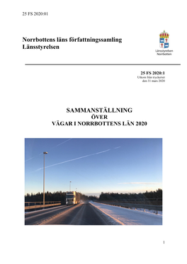 Norrbottens Läns Författningssamling Länsstyrelsen SAMMANSTÄLLNING