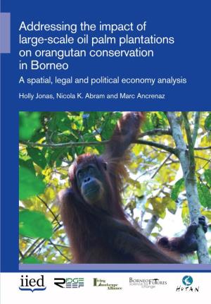 Addressing the Impact of Large-Scale Oil Palm Plantations on Orangutan Conservation in Borneo a Spatial, Legal and Political Economy Analysis