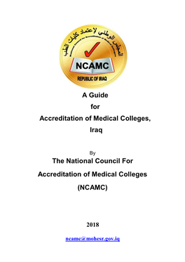 A Guide for Accreditation of Medical Colleges, Iraq