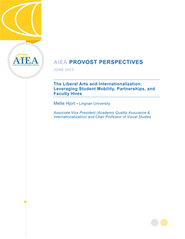 AIEA Provost Perspectives: the Liberal Arts and Internationalization