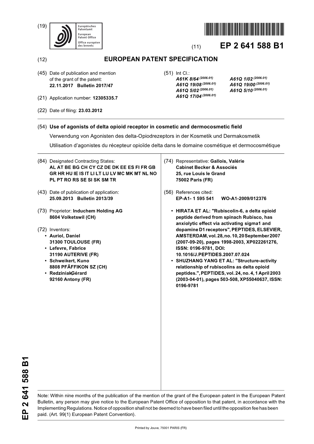 Use of Agonists of Delta Opioid Receptor in Cosmetic And