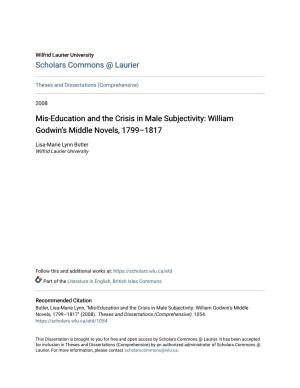 Mis-Education and the Crisis in Male Subjectivity: William Godwin's Middle Novels