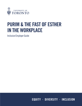 Purim & the Fast of Esther in the Workplace