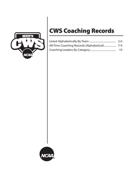 CWS Coaching Records