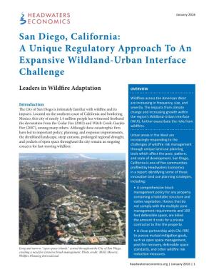 San Diego, California: a Unique Regulatory Approach to an Expansive Wildland-Urban Interface Challenge