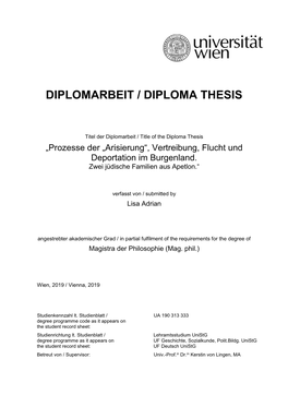 Diplomarbeit / Diploma Thesis