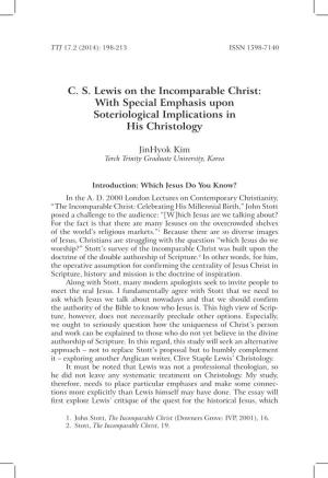 CS Lewis on the Incomparable Christ