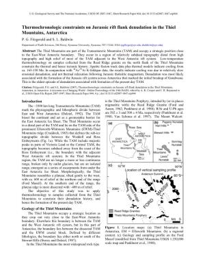 Thermochronologic Constraints on Jurassic Rift Flank Denudation in the Thiel Mountains, Antarctica P