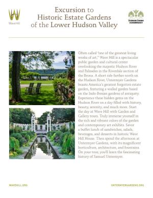 Excursion to Historic Estate Gardens of the Lower Hudson Valley