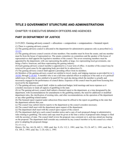 Title 2 Government Sturcture and Admiinistrationn