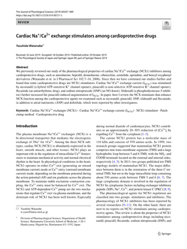 Cardiac Na+/Ca2+ Exchange Stimulators Among Cardioprotective