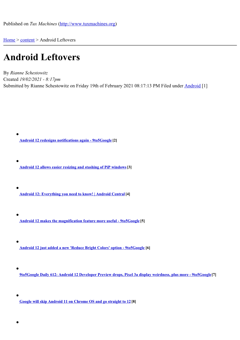 Android Leftovers