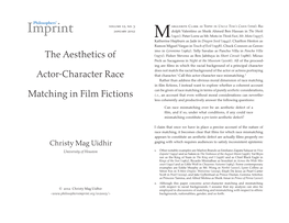 The Aesthetics of Actor-Character Race Matching in Film Fictions