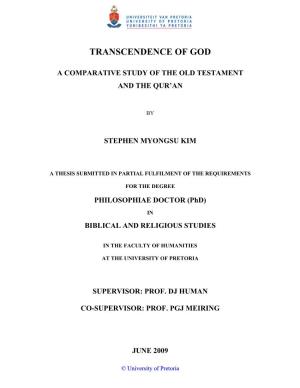 Transcendence of God