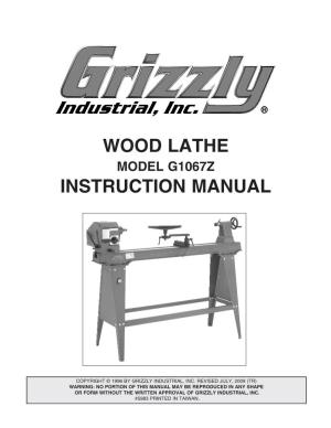 Wood Lathe Instruction Manual