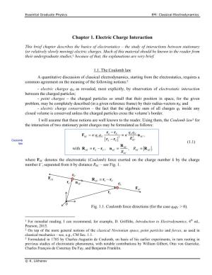 Chapter 1. Electric Charge Interaction
