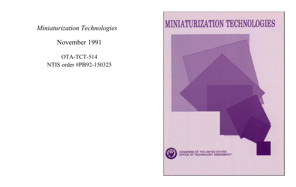 Miniaturization Technologies (November 1991)