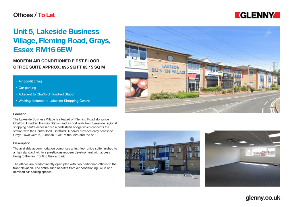 Unit 5, Lakeside Business Village, Fleming Road, Grays, Essex RM16 6EW