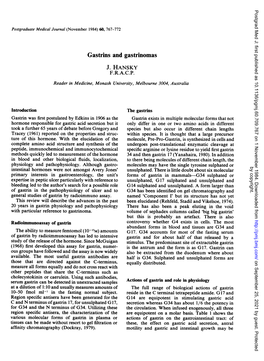 Gastrins and Gastrinomas J