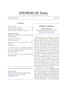 INFORMS OS Today 4(1)