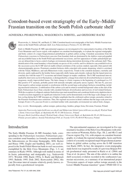 Conodont-Based Event Stratigraphy of the Early–Middle Frasnian