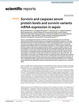 Survivin and Caspases Serum Protein Levels and Survivin Variants Mrna
