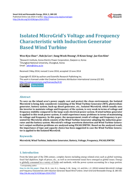 Isolated Microgrid's Voltage and Frequency Characteristic With