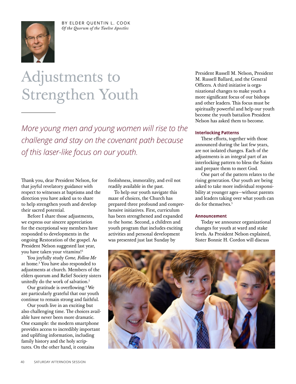 Adjustments to Strengthen Youth