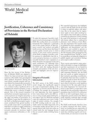 Justification, Coherence and Consistency of Provisions in The