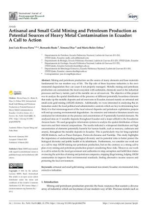 Artisanal and Small Gold Mining and Petroleum Production As Potential Sources of Heavy Metal Contamination in Ecuador: a Call to Action