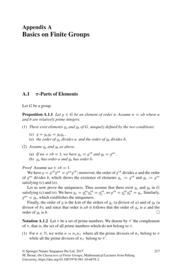 Appendix a Basics on Finite Groups