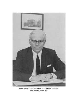 James Mackenzie Lecturer, 1972 JAMES MACKENZIE LECTURE 1972