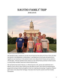 Nauvoo Family Trip June 2018