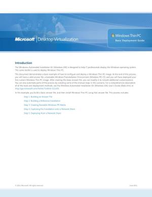 Windows Thin PC Basic Deployment Guide