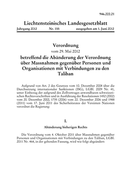 Liechtensteinisches Landesgesetzblatt Jahrgang 2012 Nr