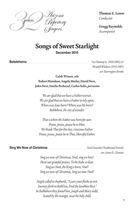 Songs of Sweet Starlight December 2015