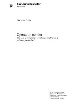 Operation Condor the U.S