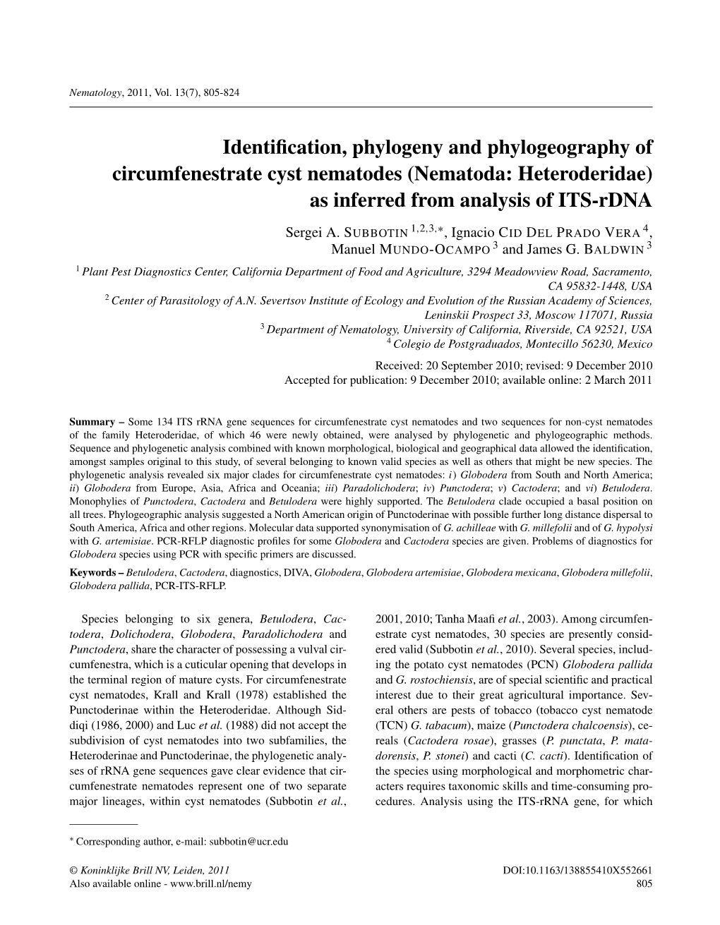 Identification, Phylogeny and Phylogeography of Circumfenestrate
