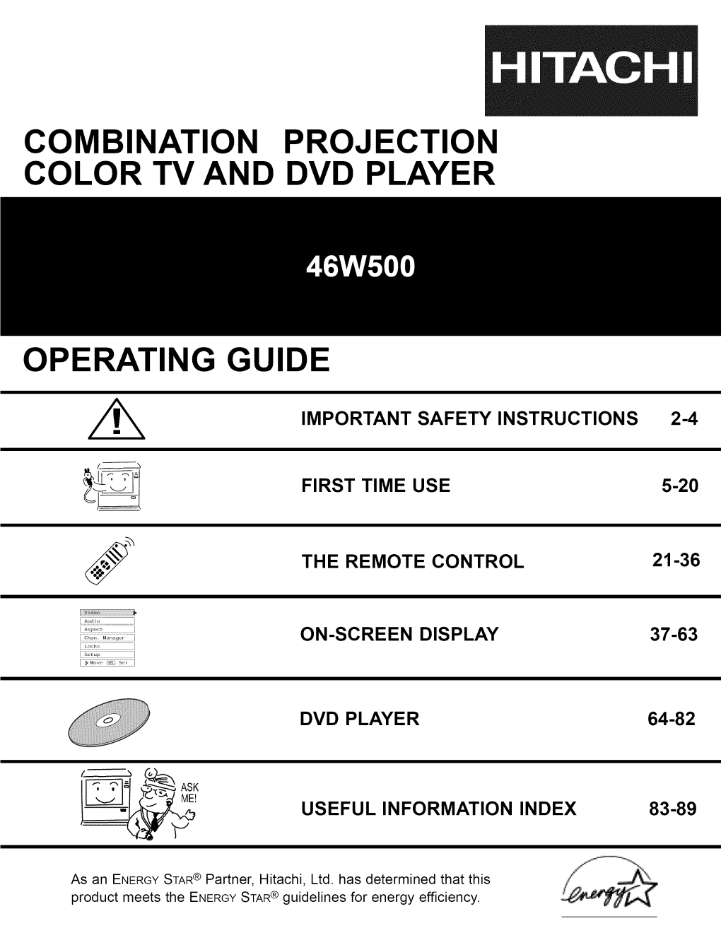 Combination Projection Color Tv and Dvd Player