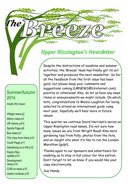 Upper Rissington's Newsletter