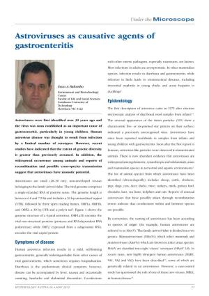 Astroviruses As Causative Agents of Gastroenteritis