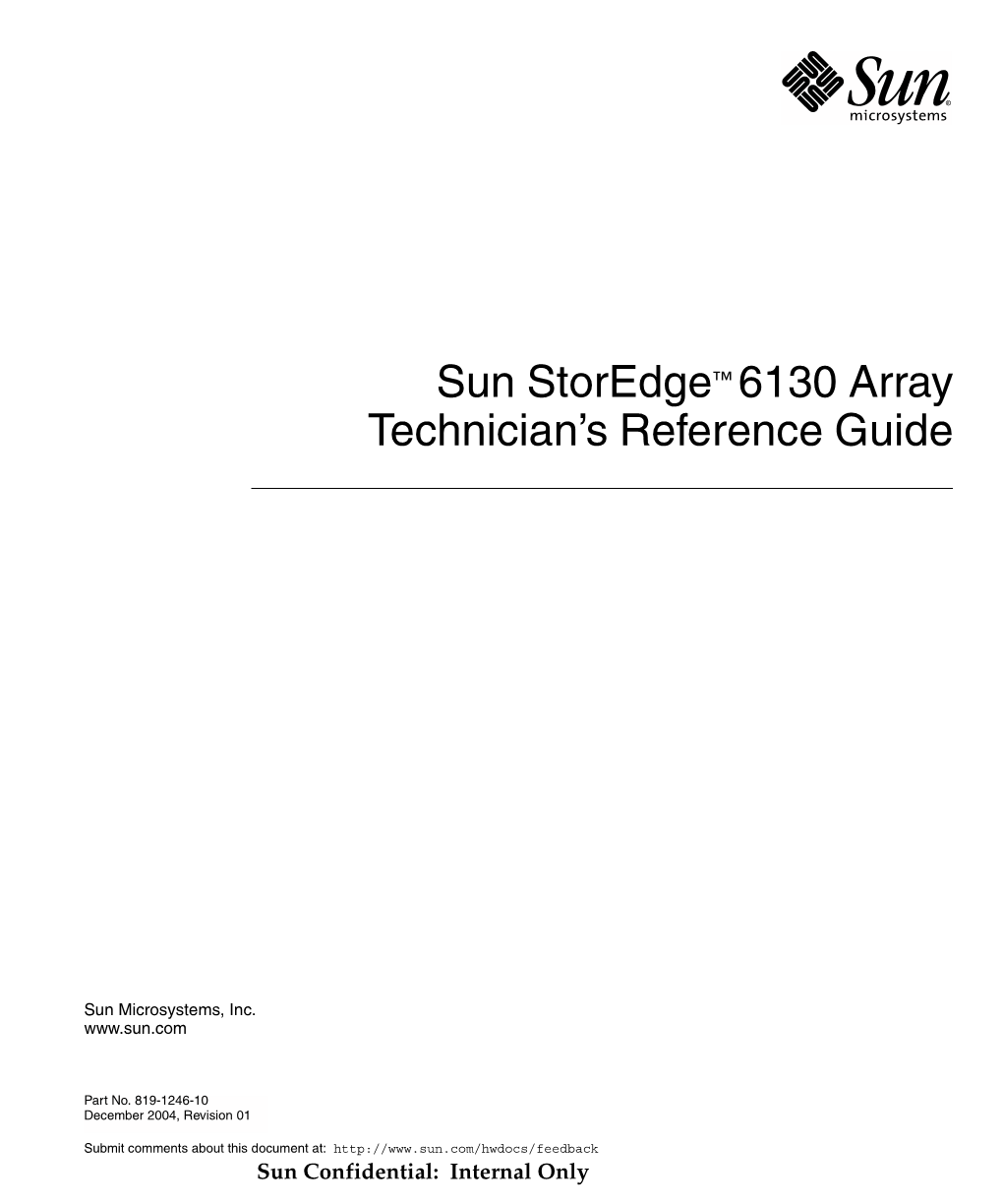 Sun Storedge™ 6130 Array Technician's Reference Guide